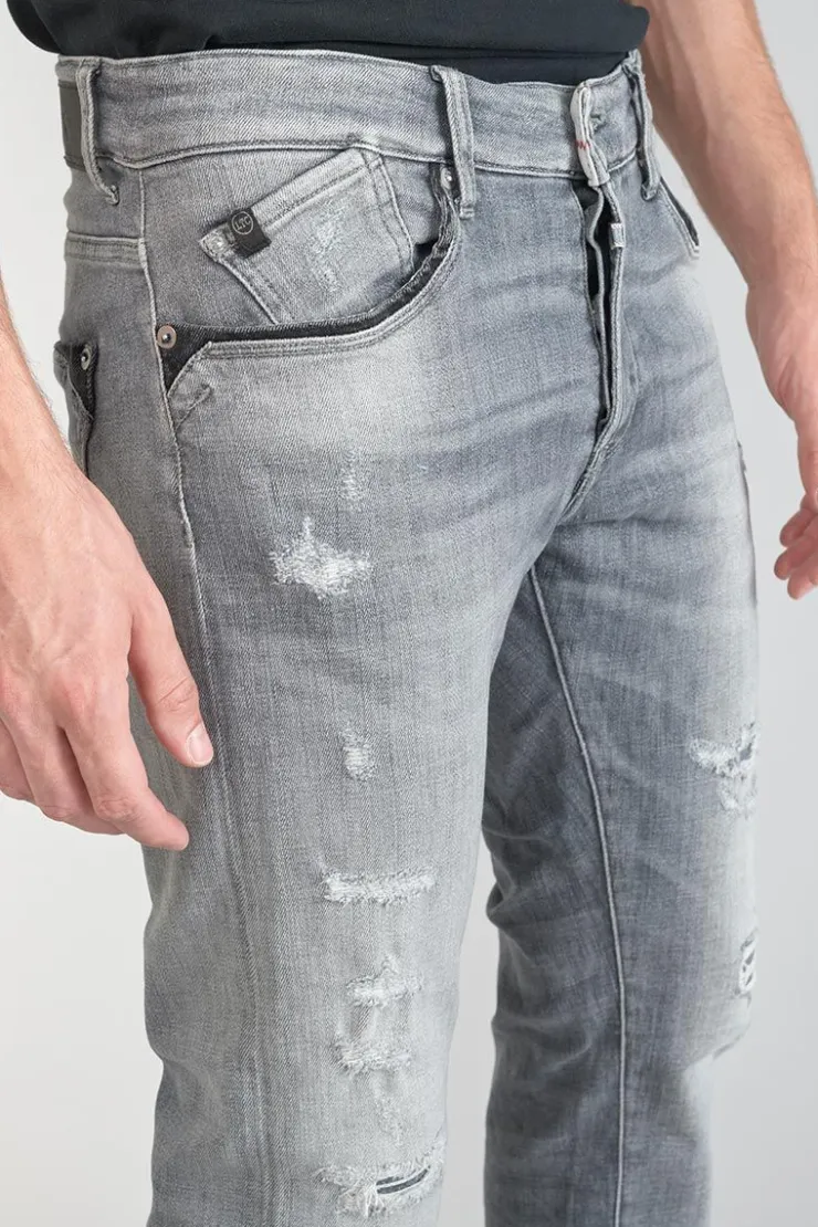 Homme Le Temps des Cerises Coupe Adjusted-Triolet 700/11 Adjusted Jeans Destroy Gris N°2