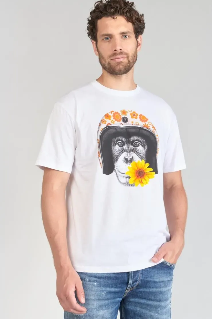 Homme Le Temps des Cerises T-Shirts & Polos-T-Shirt Andler Blanc Imprime