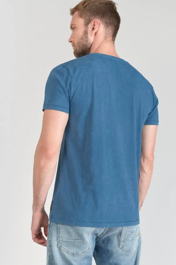 Homme Le Temps des Cerises T-Shirts & Polos-T-Shirt Brown Bleu Delave