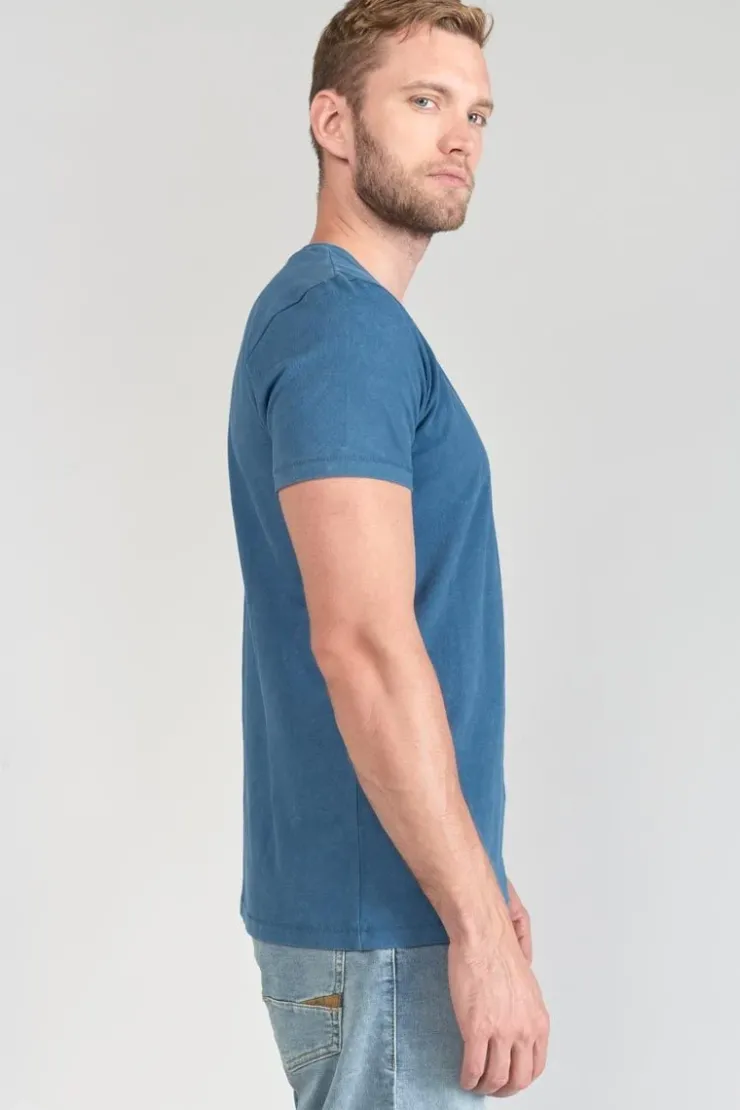 Homme Le Temps des Cerises T-Shirts & Polos-T-Shirt Brown Bleu Delave
