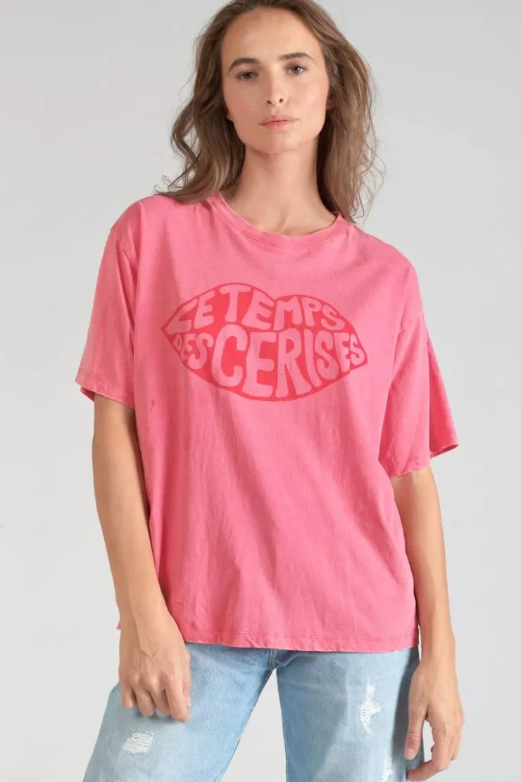 Femme Le Temps des Cerises T-Shirts & Débardeurs-T-Shirt Cassio Rose Delave