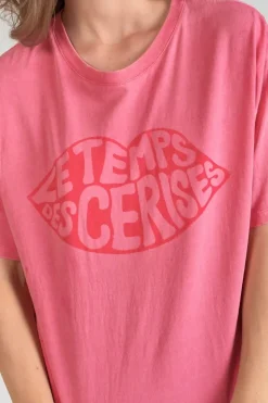 Femme Le Temps des Cerises T-Shirts & Débardeurs-T-Shirt Cassio Rose Delave