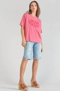 Femme Le Temps des Cerises T-Shirts & Débardeurs-T-Shirt Cassio Rose Delave