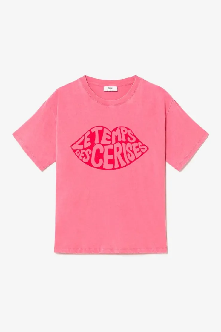 Femme Le Temps des Cerises T-Shirts & Débardeurs-T-Shirt Cassio Rose Delave