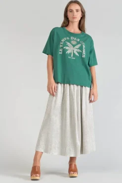 Femme Le Temps des Cerises T-Shirts & Débardeurs-T-Shirt Cassio Vert Sapin