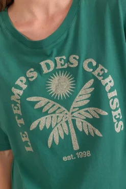 Femme Le Temps des Cerises T-Shirts & Débardeurs-T-Shirt Cassio Vert Sapin