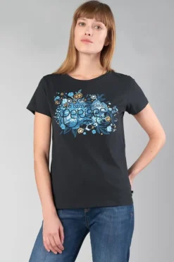 Femme Le Temps des Cerises T-Shirts & Débardeurs-T-Shirt Gracy Noir Imprime