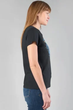 Femme Le Temps des Cerises T-Shirts & Débardeurs-T-Shirt Gracy Noir Imprime