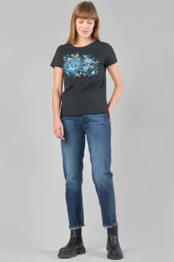 Femme Le Temps des Cerises T-Shirts & Débardeurs-T-Shirt Gracy Noir Imprime