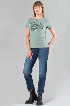 Femme Le Temps des Cerises T-Shirts & Débardeurs-T-Shirt Gracy Vert Imprime