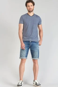 Homme Le Temps des Cerises T-Shirts & Polos-T-Shirt Mavoc Bleu Chine Delave