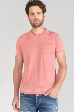 Homme Le Temps des Cerises T-Shirts & Polos-T-Shirt Mavoc Rouge Chine Delave