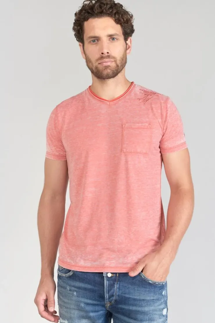 Homme Le Temps des Cerises T-Shirts & Polos-T-Shirt Mavoc Rouge Chine Delave