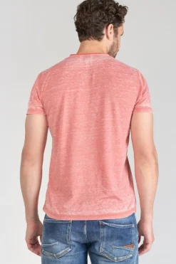 Homme Le Temps des Cerises T-Shirts & Polos-T-Shirt Mavoc Rouge Chine Delave