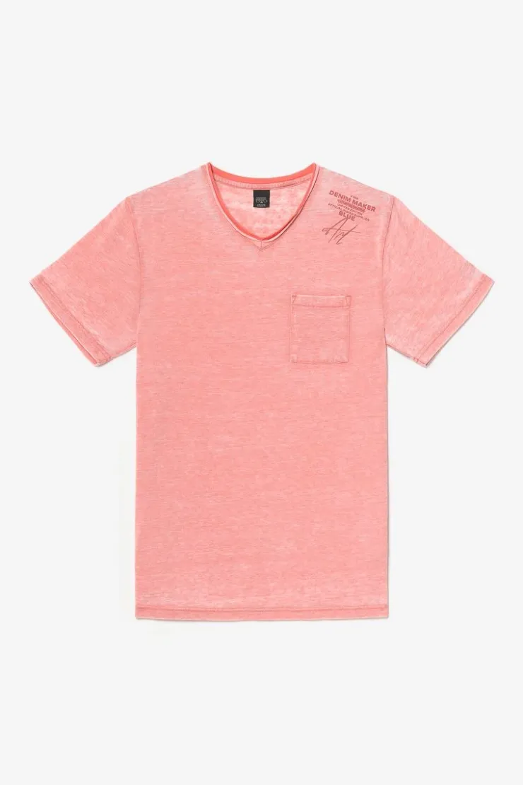 Homme Le Temps des Cerises T-Shirts & Polos-T-Shirt Mavoc Rouge Chine Delave