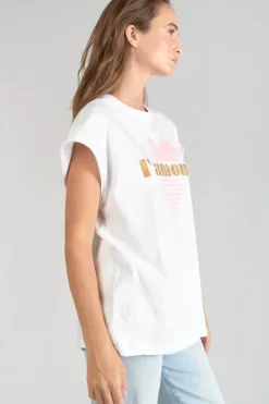 Femme Le Temps des Cerises T-Shirts & Débardeurs-T-Shirt Miya Blanc Imprime