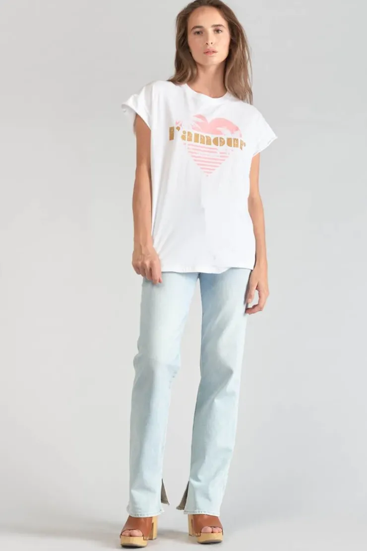 Femme Le Temps des Cerises T-Shirts & Débardeurs-T-Shirt Miya Blanc Imprime