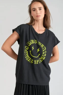 Femme Le Temps des Cerises T-Shirts & Débardeurs-T-Shirt Miya Noir Imprime