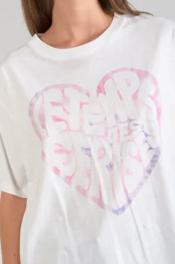 Femme Le Temps des Cerises T-Shirts & Débardeurs-T-Shirt Moona Blanc Imprime