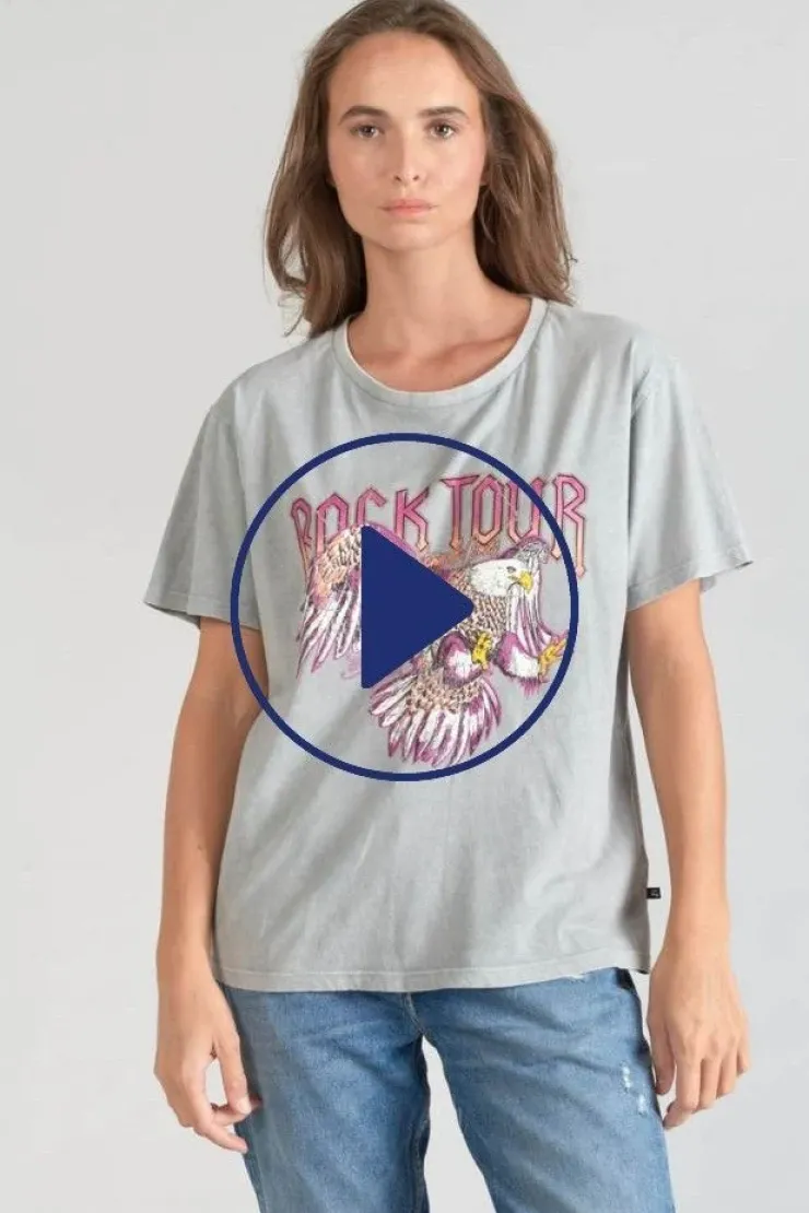 Femme Le Temps des Cerises T-Shirts & Débardeurs-T-Shirt Nixon Gris Clair Delave