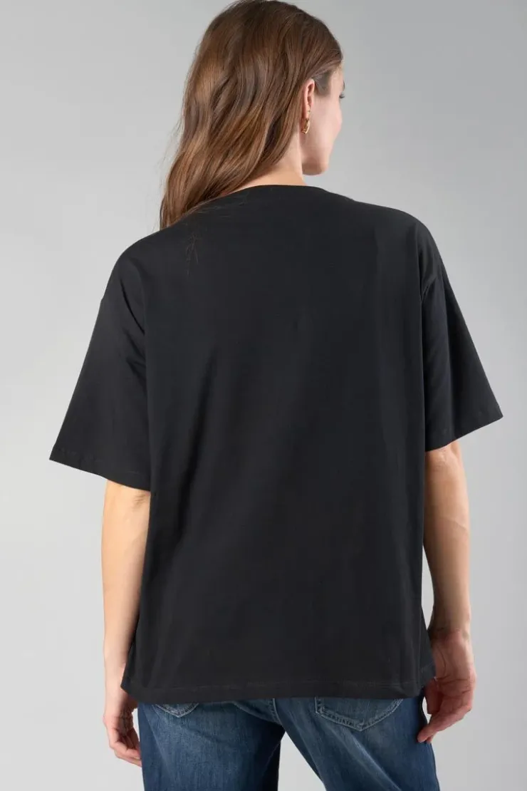 Femme Le Temps des Cerises T-Shirts & Débardeurs-T-Shirt Oraya Noir A Strass