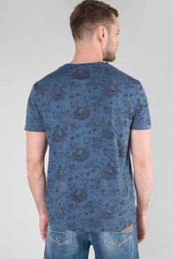 Homme Le Temps des Cerises T-Shirts & Polos-T-Shirt Pagan Bleu A Motif