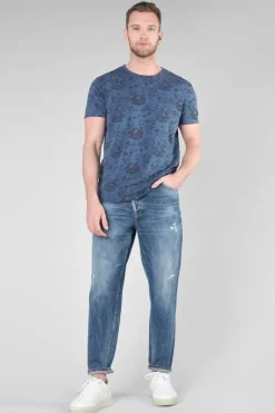 Homme Le Temps des Cerises T-Shirts & Polos-T-Shirt Pagan Bleu A Motif