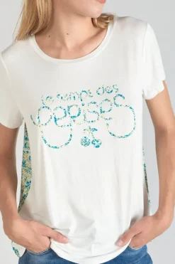 Femme Le Temps des Cerises T-Shirts & Débardeurs-T-Shirt Romi Bi-Matiere Imprime Vert