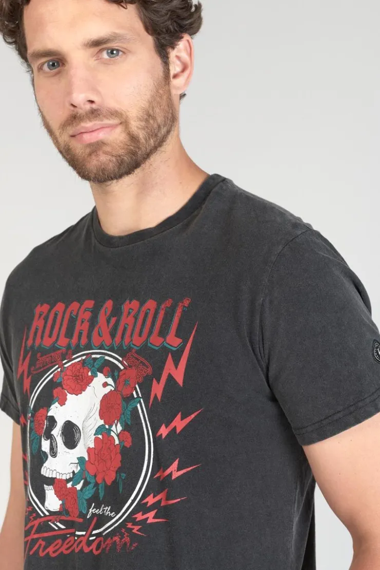 Homme Le Temps des Cerises T-Shirts & Polos-T-Shirt Stipe Gris Delave Imprime