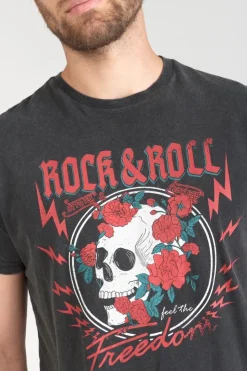 Homme Le Temps des Cerises T-Shirts & Polos-T-Shirt Stipe Gris Delave Imprime