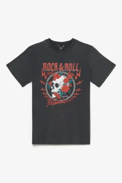 Homme Le Temps des Cerises T-Shirts & Polos-T-Shirt Stipe Gris Delave Imprime