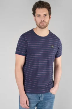 Homme Le Temps des Cerises T-Shirts & Polos-T-Shirt Velas Bleu Marine A Rayures