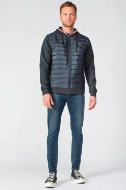 Homme Le Temps des Cerises Vestes & Manteaux-Veste Bi-Matiere Thol Bleu Marine