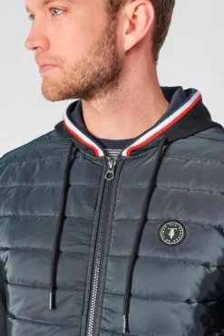 Homme Le Temps des Cerises Vestes & Manteaux-Veste Bi-Matiere Thol Bleu Marine