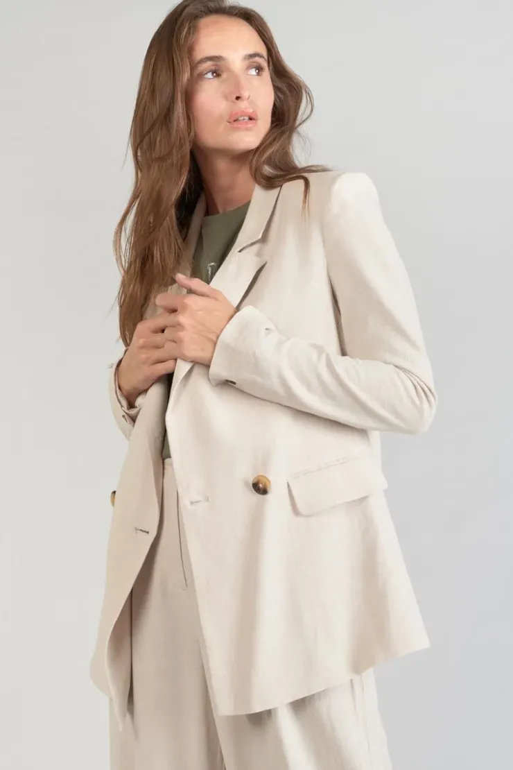 Femme Le Temps des Cerises Vestes & Blousons-Veste Blazer Bek Sable