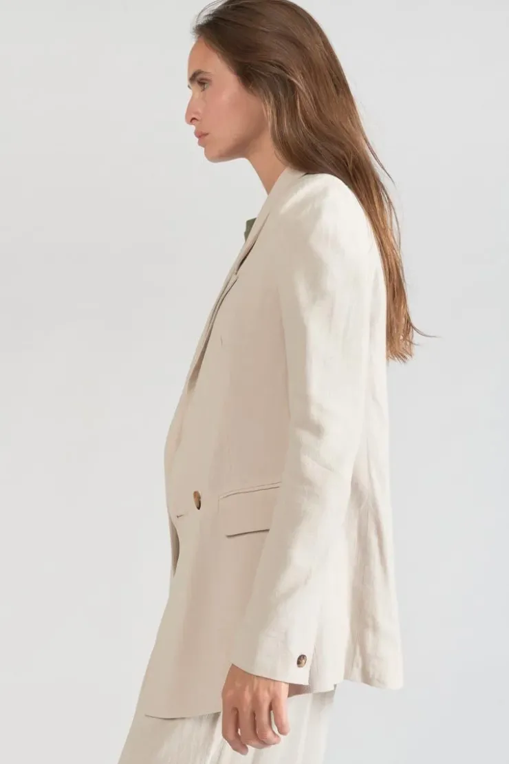 Femme Le Temps des Cerises Vestes & Blousons-Veste Blazer Bek Sable