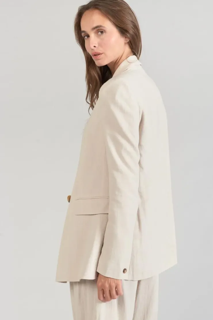 Femme Le Temps des Cerises Vestes & Blousons-Veste Blazer Bek Sable