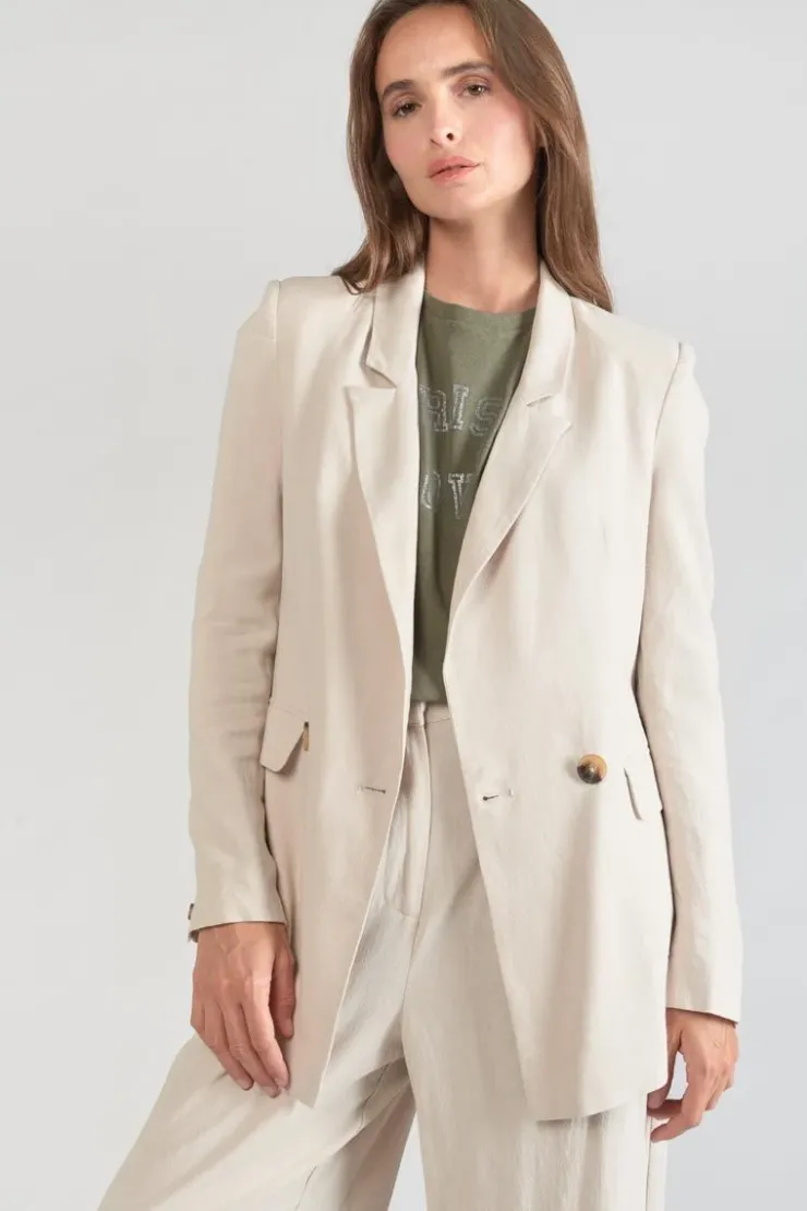 Femme Le Temps des Cerises Vestes & Blousons-Veste Blazer Bek Sable
