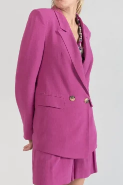 Femme Le Temps des Cerises Vestes & Blousons-Veste Blazer Bek Violine
