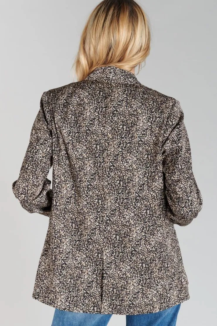 Femme Le Temps des Cerises Vestes & Blousons-Veste Blazer Talhia Noir A Motif