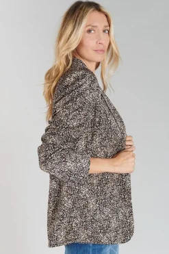 Femme Le Temps des Cerises Vestes & Blousons-Veste Blazer Talhia Noir A Motif