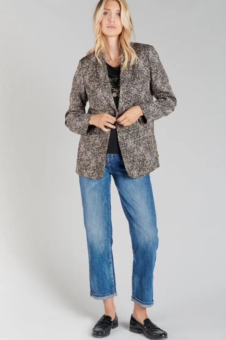 Femme Le Temps des Cerises Vestes & Blousons-Veste Blazer Talhia Noir A Motif