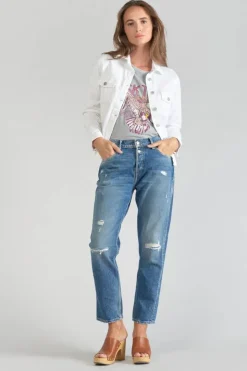 Femme Le Temps des Cerises Chemises Et Vestes-Veste En Jeans Lilly Blanche