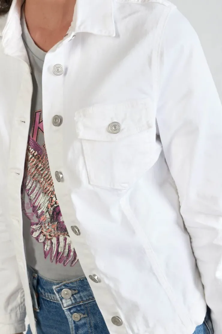 Femme Le Temps des Cerises Chemises Et Vestes-Veste En Jeans Lilly Blanche