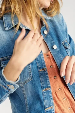 Femme Le Temps des Cerises Chemises Et Vestes-Veste En Jeans Lilly Bleu