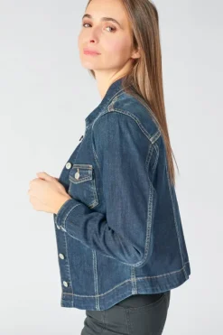 Femme Le Temps des Cerises Chemises Et Vestes-Veste En Jeans Lilly Bleu Fonce