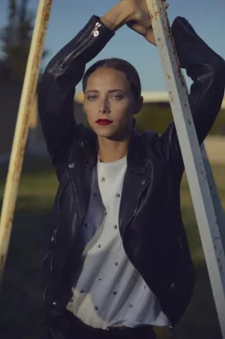 Femme Le Temps des Cerises Vestes & Blousons-Veste Nancy En Cuir