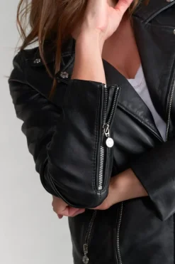 Femme Le Temps des Cerises Vestes & Blousons-Veste Nancy En Cuir