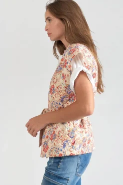 Femme Le Temps des Cerises Vestes & Blousons-Veste Sans Manches Kerman A Motif Cachemire