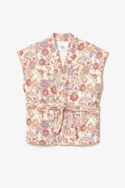 Femme Le Temps des Cerises Vestes & Blousons-Veste Sans Manches Kerman A Motif Cachemire